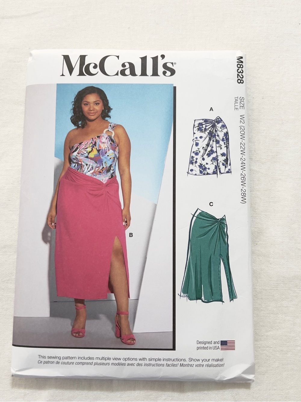 McCall’s M8328 Sewing Pattern | Knit Skirt Draped Wrap Styles